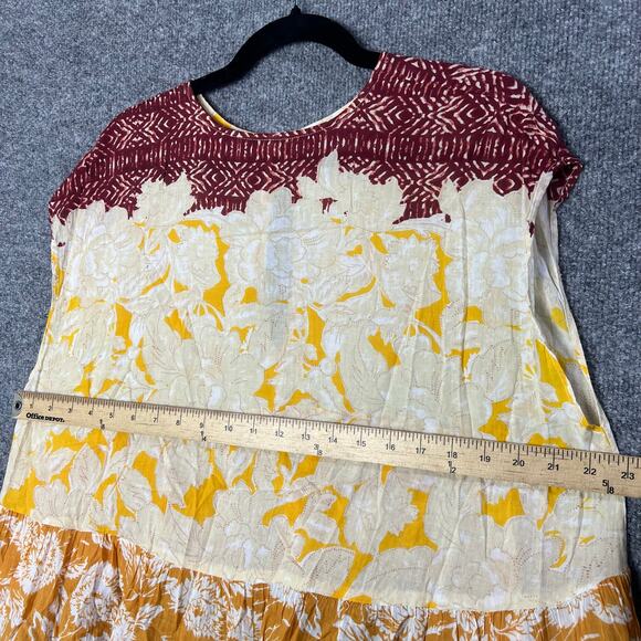 Free People Gotta Have You Cotton Mixed-Print Keyhole Top Size Small - Picture 6 of 10